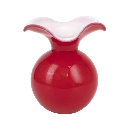 Vietri - Hibiscus Glass Medium Fluted Vase - Red - Findlay Rowe Designs