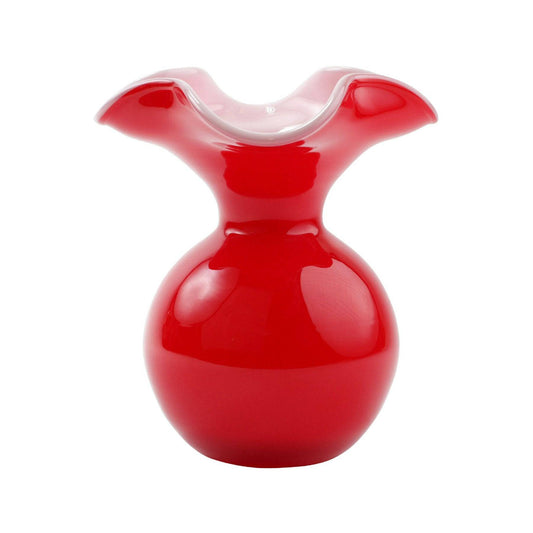Vietri - Hibiscus Glass Small Fluted Vase - Red - Findlay Rowe Designs