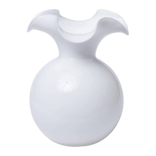Vietri - Hibiscus Glass Medium Fluted Vase - White - Findlay Rowe Designs