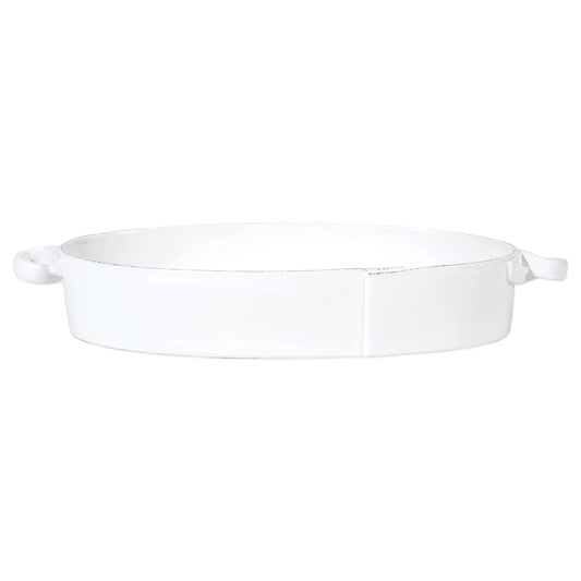 Vietri - Lastra Handled Oval Baker - White - Findlay Rowe Designs