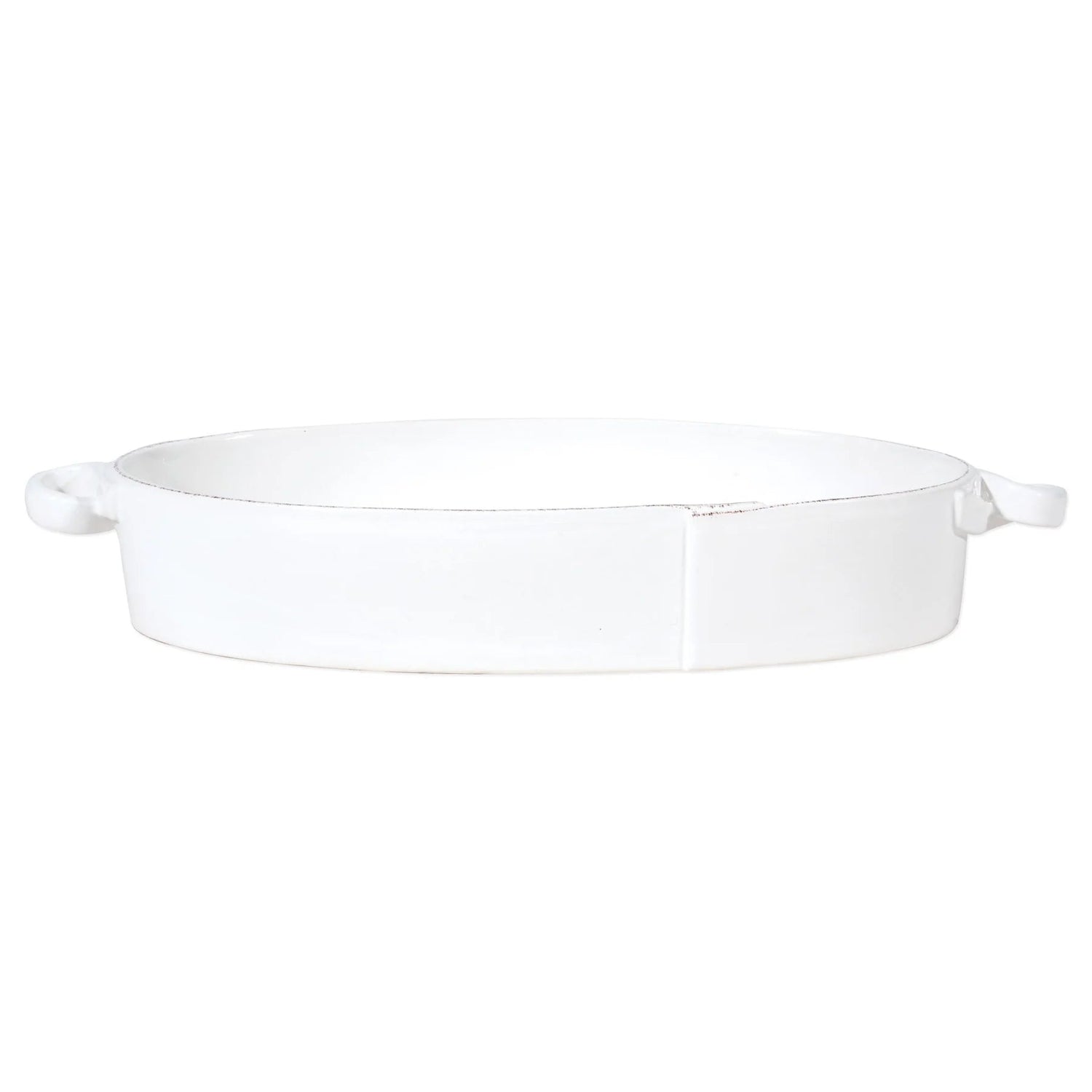 Vietri - Lastra White Handled Oval Baker - Findlay Rowe Designs