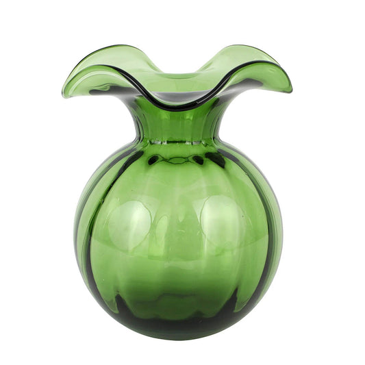 Vietri - Hibiscus Glass Dark Green Medium Fluted Vase - Findlay Rowe Designs