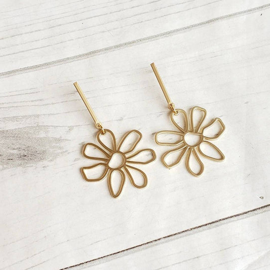 Folksy Florals Clear Earrings - Made to Order — On the Mark Designs