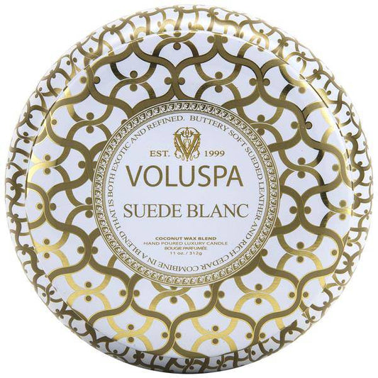 Voluspa - Mini Tin Candle - Suede Blanc - Findlay Rowe Designs