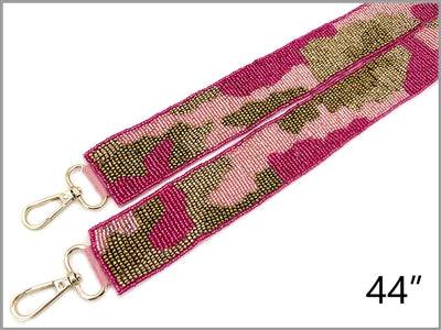 Pink Camo Seed Bead Purse Strap - Findlay Rowe Designs