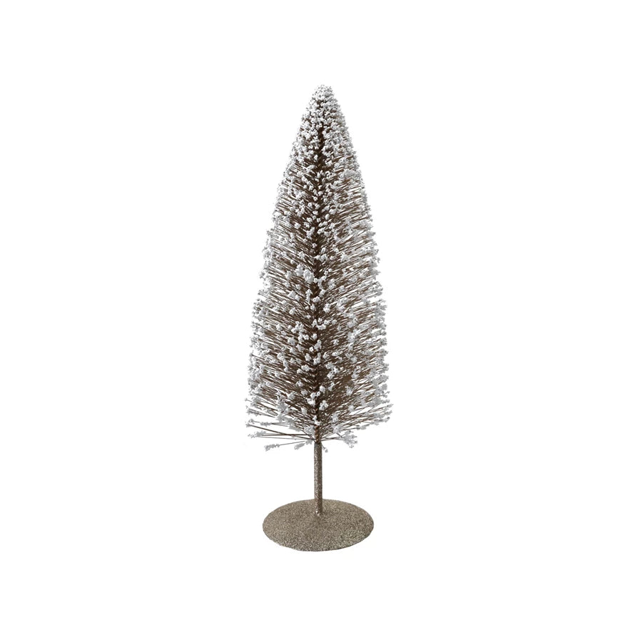 Bottle Brush Tree 14in - Gold & White