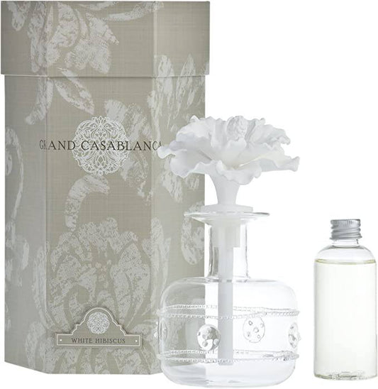 Zodax - Grand Casablanca Porcelain Diffuser- White Hibiscus - Findlay Rowe Designs