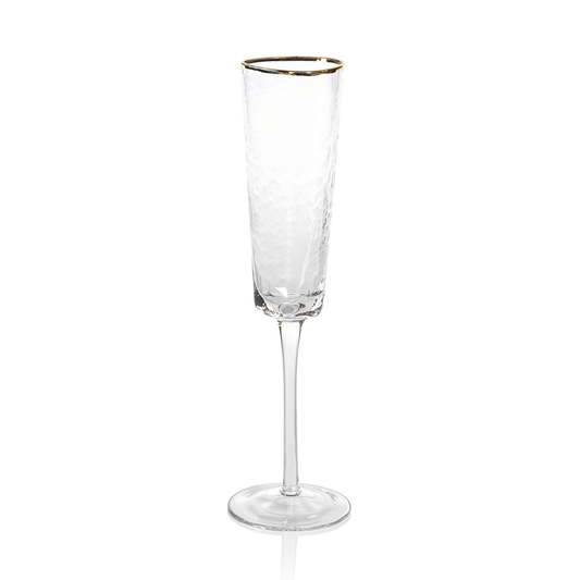 GOLD RIM FLUTE TRIANGULAR APERITIVO CHAMPAGNE - Findlay Rowe Designs