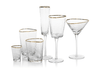 Zodax - Aperitivo Triangular Wine Glass Clear w/ Gold Rim - Findlay Rowe Designs