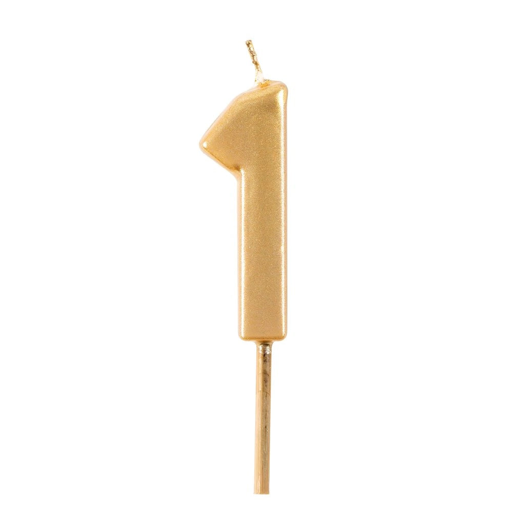 Caspari Number Candle, Gold - 1